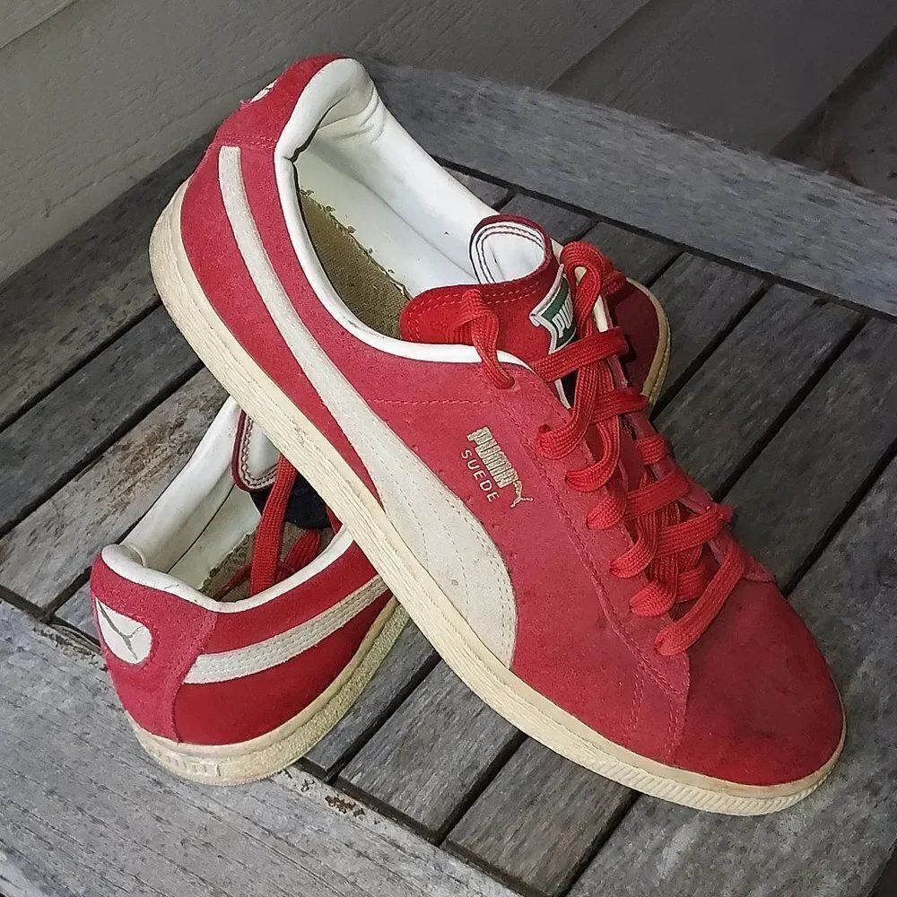 Vintage Puma Red Suede Leather shoes 10.5